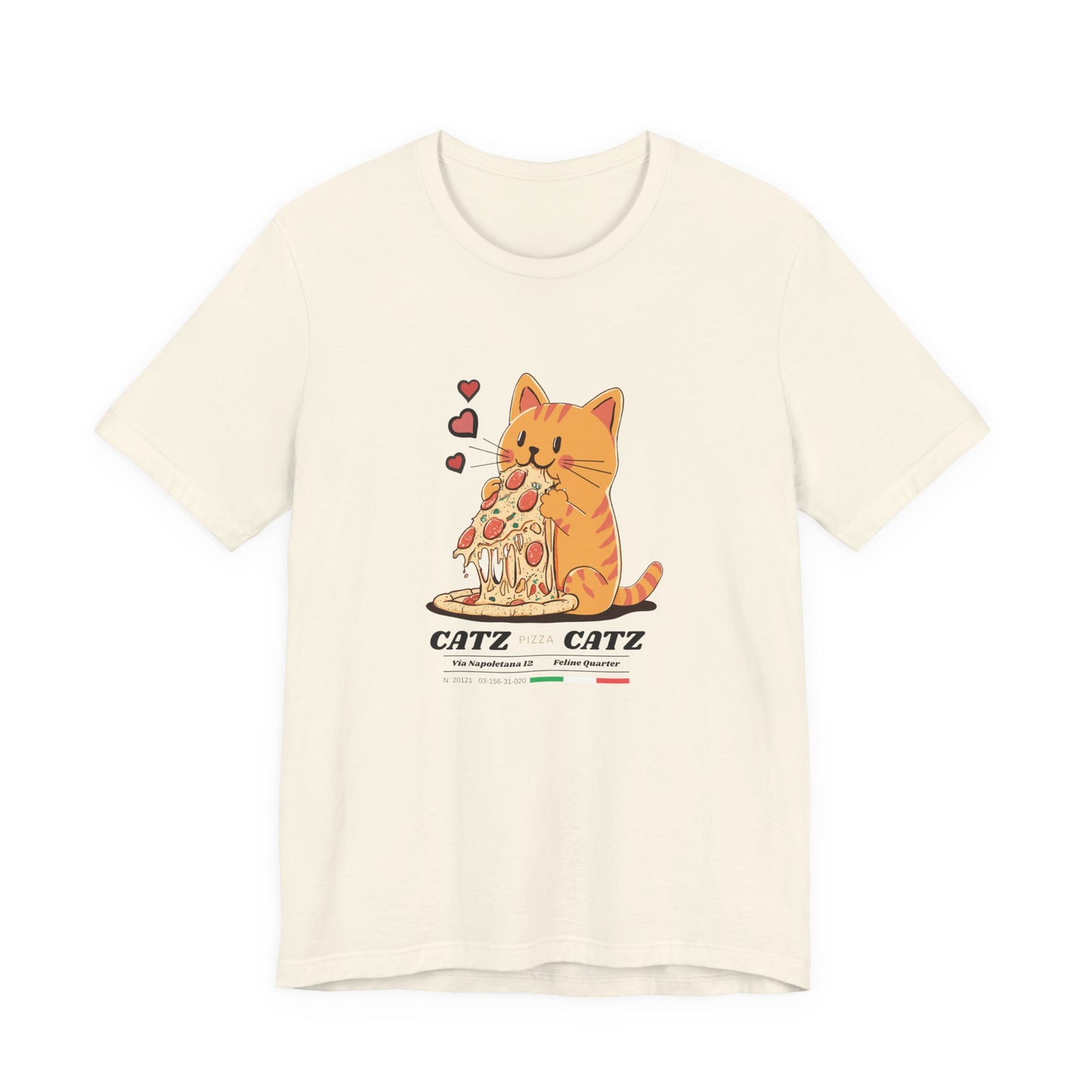 Cazt Pizza Catz - Cute Cat Love Graphic Tee, Pet Lover Shirt, Animal Graphic T-Shirt, Kitty Gift for Cat Lovers, Funny Cat Tee