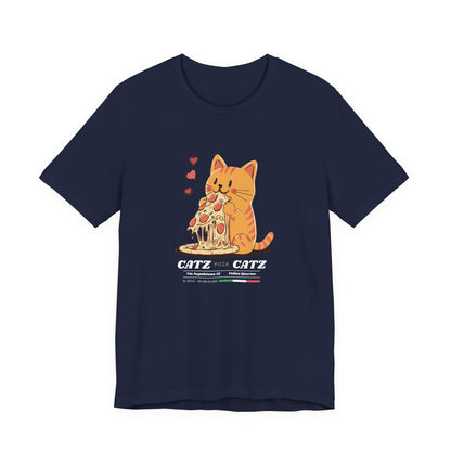 Cazt Pizza Catz - Cute Cat Love Graphic Tee, Pet Lover Shirt, Animal Graphic T-Shirt, Kitty Gift for Cat Lovers, Funny Cat Tee
