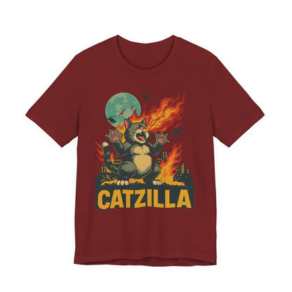 CATZILLA – Retro Funny Cat T-Shirt | Monster Cat Graphic Tee