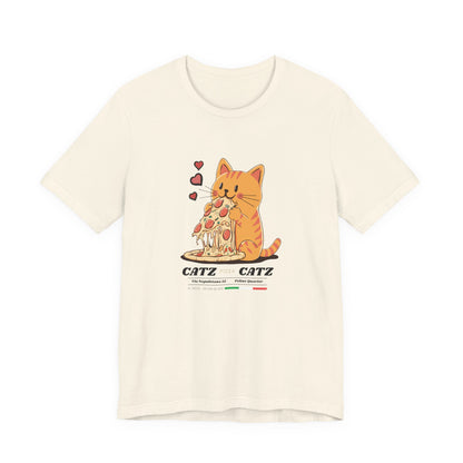 Cazt Pizza Catz - Cute Cat Love Graphic Tee, Pet Lover Shirt, Animal Graphic T-Shirt, Kitty Gift for Cat Lovers, Funny Cat Tee
