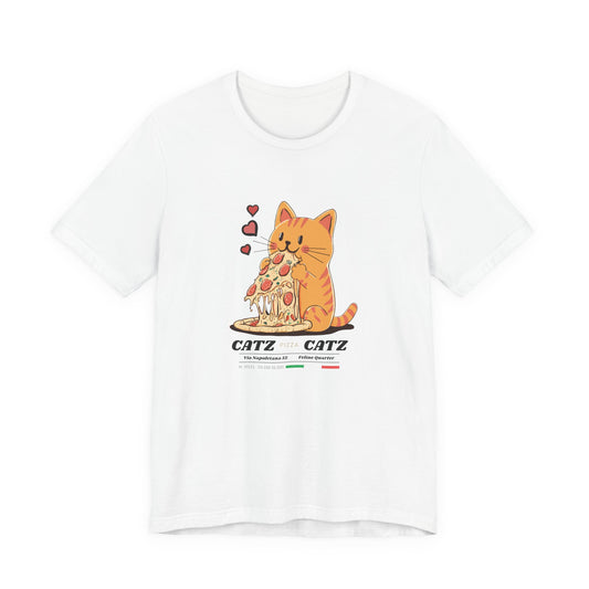 Cazt Pizza Catz - Cute Cat Love Graphic Tee, Pet Lover Shirt, Animal Graphic T-Shirt, Kitty Gift for Cat Lovers, Funny Cat Tee