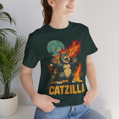 CATZILLA – Retro Funny Cat T-Shirt | Monster Cat Graphic Tee