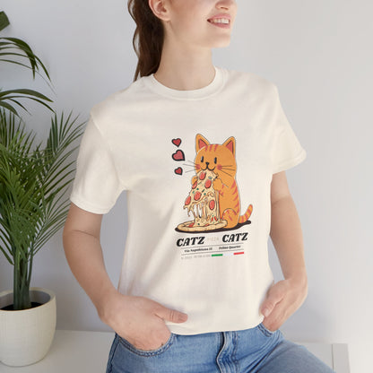 Cazt Pizza Catz - Cute Cat Love Graphic Tee, Pet Lover Shirt, Animal Graphic T-Shirt, Kitty Gift for Cat Lovers, Funny Cat Tee