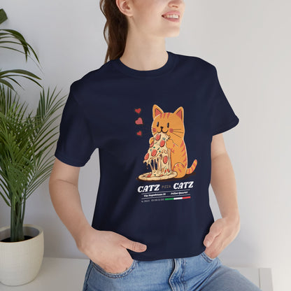 Cazt Pizza Catz - Cute Cat Love Graphic Tee, Pet Lover Shirt, Animal Graphic T-Shirt, Kitty Gift for Cat Lovers, Funny Cat Tee