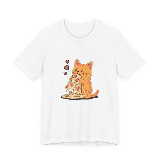 Cat Pizza Love – Cute Feline & Pepperoni Slice Tee