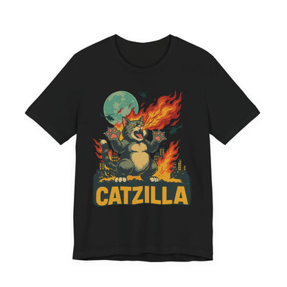 CATZILLA – Retro Funny Cat T-Shirt | Monster Cat Graphic Tee