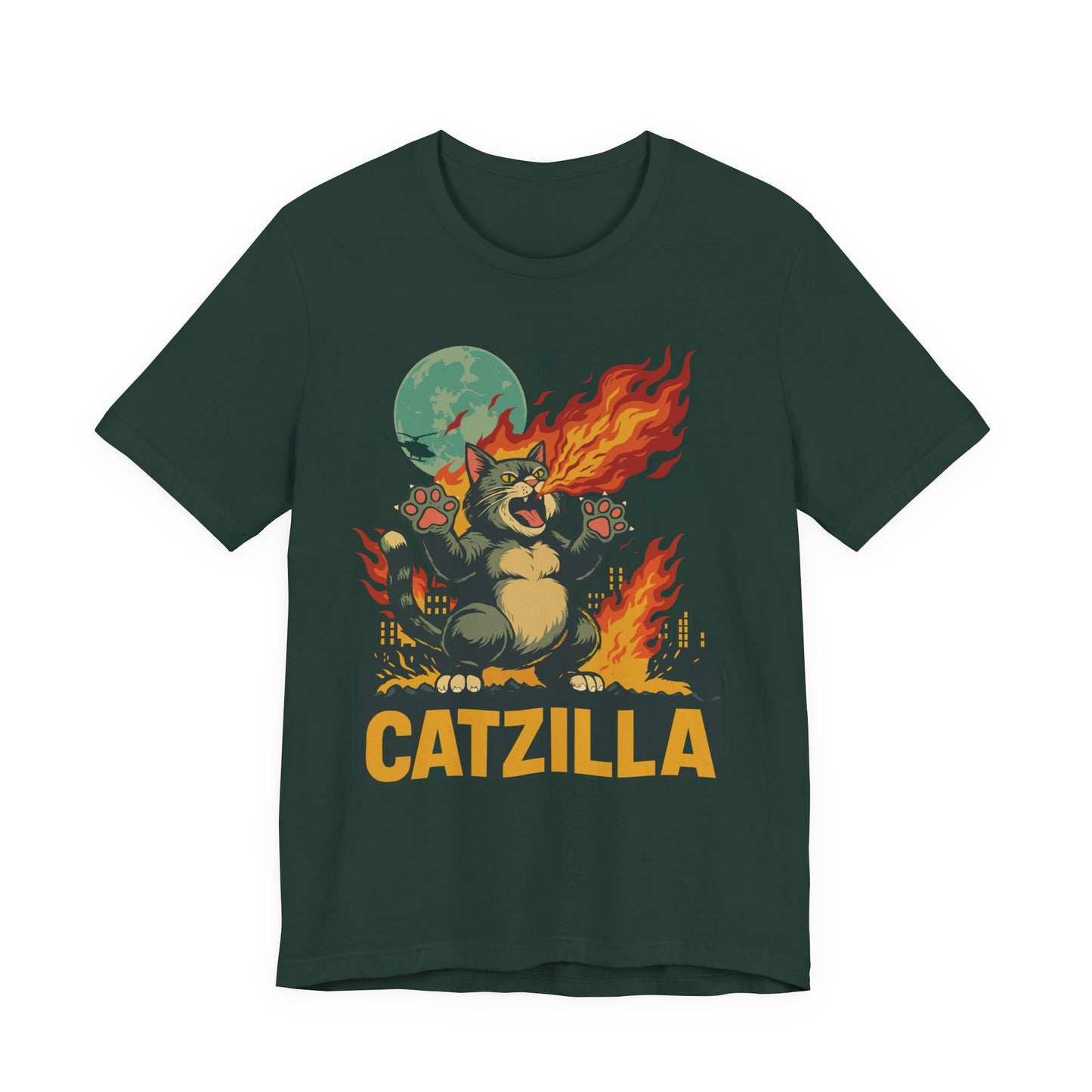 CATZILLA – Retro Funny Cat T-Shirt | Monster Cat Graphic Tee