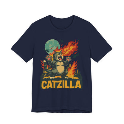 CATZILLA – Retro Funny Cat T-Shirt | Monster Cat Graphic Tee