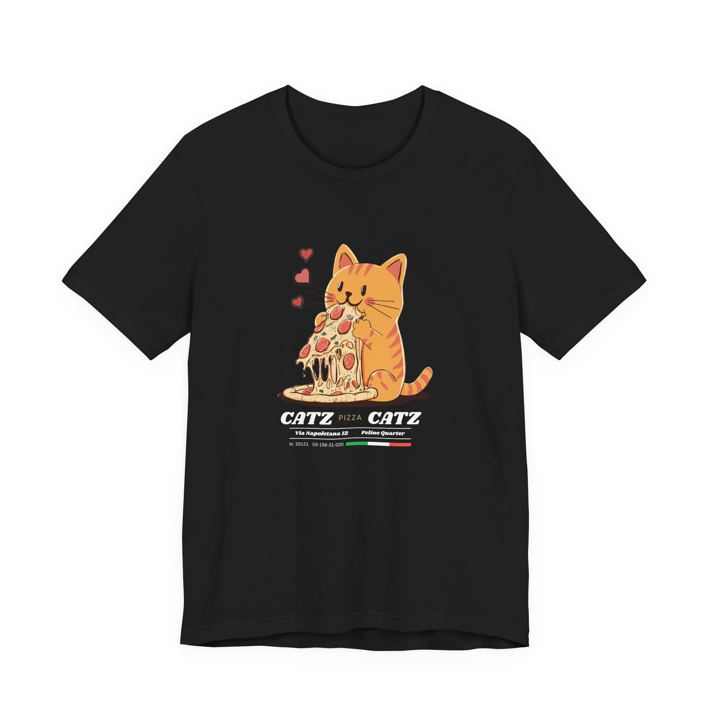 Cazt Pizza Catz - Cute Cat Love Graphic Tee, Pet Lover Shirt, Animal Graphic T-Shirt, Kitty Gift for Cat Lovers, Funny Cat Tee