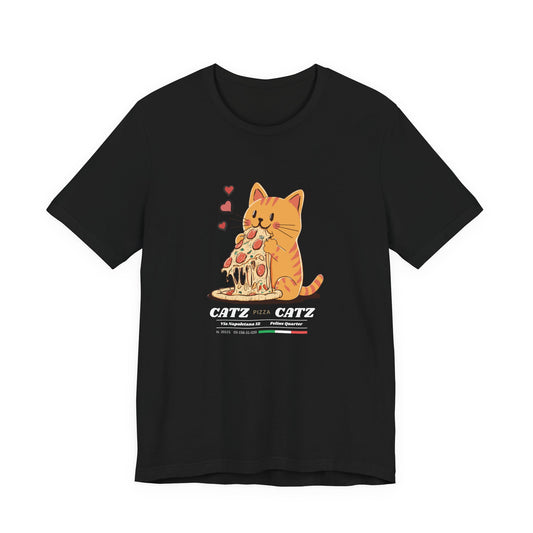 Cazt Pizza Catz - Cute Cat Love Graphic Tee, Pet Lover Shirt, Animal Graphic T-Shirt, Kitty Gift for Cat Lovers, Funny Cat Tee