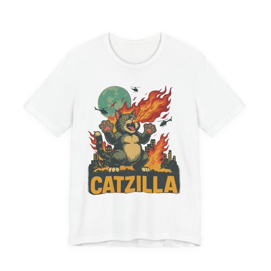 CATZILLA – Retro Funny Cat T-Shirt | Monster Cat Graphic Tee
